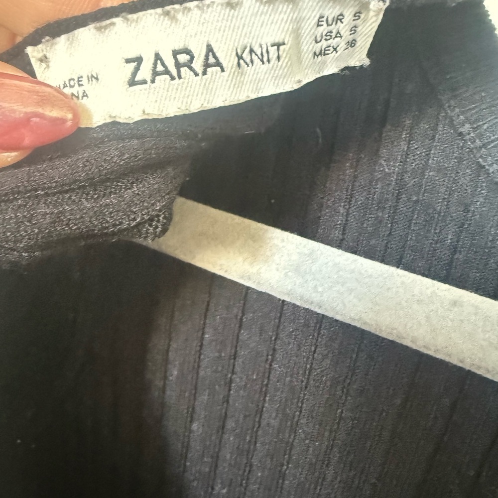 Zara Black Ribbed Top - Picture 3 of 3